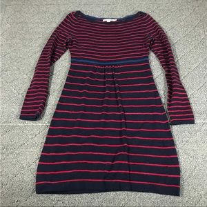 Boden 2 angora/cashmere navy and red sweater dress